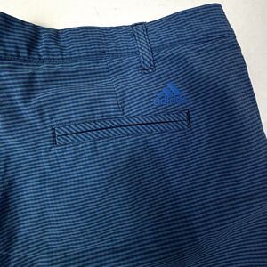 Adidas Men's 40 Golf Shorts Gingham Tech Ink Blue Gray Check Performance $65 EUC